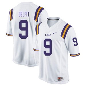 Mens LSU Tigers #9 Grant Delpit White Stitched Jerseys 866717-994