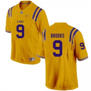Men Louisiana State Tigers #9 Marcel Brooks Gold Stitch Jerseys 582711-300