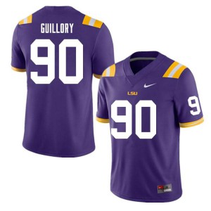 Men's LSU #90 Jacobian Guillory Purple Embroidery Jerseys 135970-643