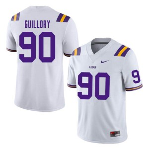Mens LSU Tigers #90 Jacobian Guillory White NCAA Jerseys 749572-156