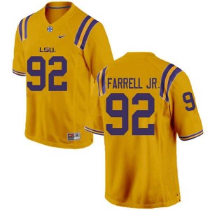 Men LSU #92 Neil Farrell Jr. Gold University Jersey 593193-363