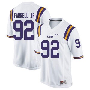 Mens LSU #92 Neil Farrell Jr. White NCAA Jerseys 900262-817
