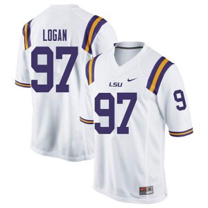 Men's Louisiana State Tigers #97 Glen Logan White College Jerseys 521607-742