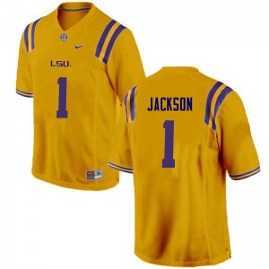 Men's Louisiana State Tigers #1 Donte Jackson Gold Football Jersey 203730-499