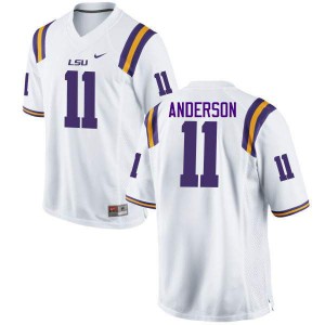 Men's Louisiana State Tigers #11 Dee Anderson White Player Jersey 873295-498