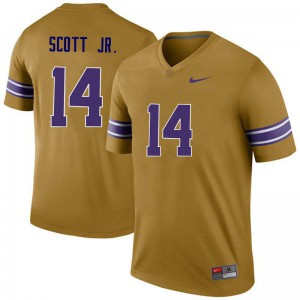 Mens LSU #14 Lindsey Scott Jr. Gold Legend Stitched Jersey 523259-109