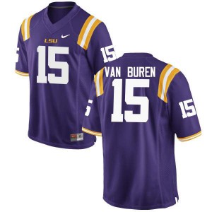 Men's LSU Tigers #15 Steve Van Buren Purple Football Jerseys 298904-417