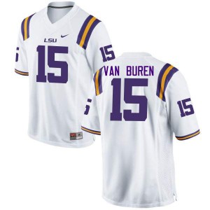Mens LSU Tigers #15 Steve Van Buren White Stitched Jerseys 735019-182