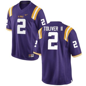 Men's Tigers #2 Kevin Toliver II Purple Football Jersey 472327-739