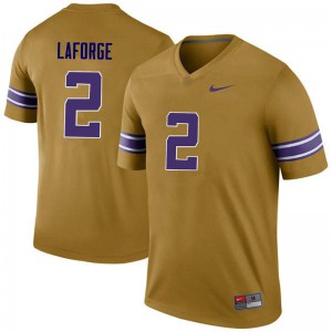 Men's LSU Tigers #2 Trey LaForge Gold Legend High School Jerseys 745146-913