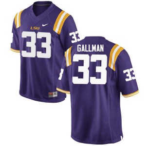 Men's LSU #33 Trey Gallman Purple Stitched Jersey 343928-268