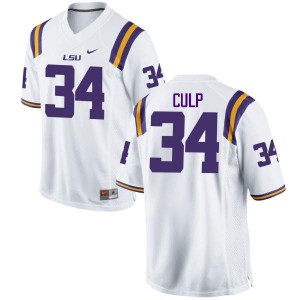 Men's Tigers #34 Connor Culp White Football Jersey 717634-921