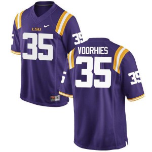 Men's LSU Tigers #35 Devin Voorhies Purple Embroidery Jerseys 448323-105