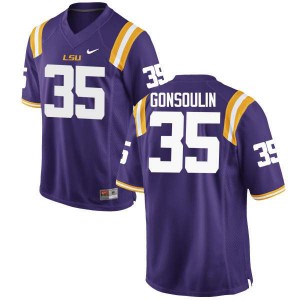 Men Louisiana State Tigers #35 Jack Gonsoulin Purple Football Jerseys 322609-625