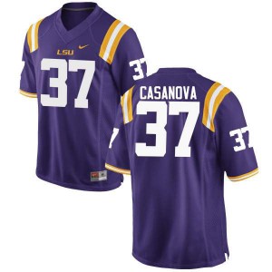 Men's LSU #37 Tommy Casanova Purple Embroidery Jerseys 608843-574