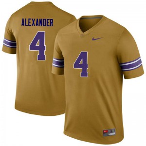 Men's LSU Tigers #4 Charles Alexander Gold Legend Embroidery Jersey 275914-675