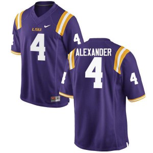 Men's LSU #4 Charles Alexander Purple Stitched Jerseys 303649-330