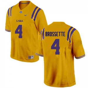 Men Louisiana State Tigers #4 Nick Brossette Gold Player Jerseys 884191-740