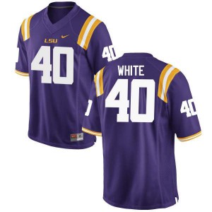 Mens Tigers #40 Devin White Purple Stitched Jerseys 842306-254