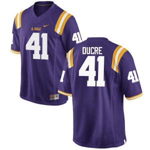 Men's Tigers #41 David Ducre Purple Football Jersey 947649-780