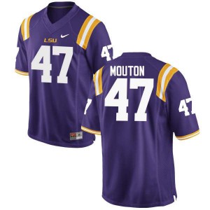 Men's Louisiana State Tigers #47 BryKiethon Mouton Purple Football Jerseys 754059-319