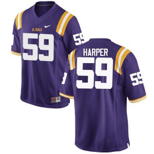 Men's LSU Tigers #59 Jordan Harper Purple Football Jersey 972866-897