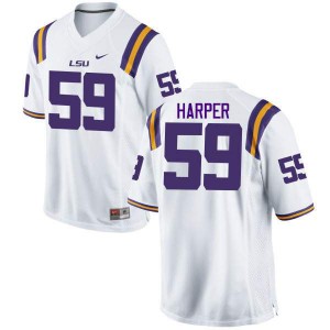 Mens Tigers #59 Jordan Harper White Stitched Jersey 654994-363