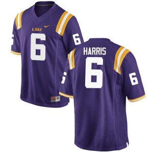 Men's Louisiana State Tigers #6 Brandon Harris Purple Embroidery Jerseys 428536-342