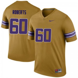 Men's Louisiana State Tigers #60 Marcus Roberts Gold Legend Embroidery Jerseys 673245-141