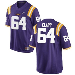 Men LSU #64 William Clapp Purple College Jerseys 856779-617