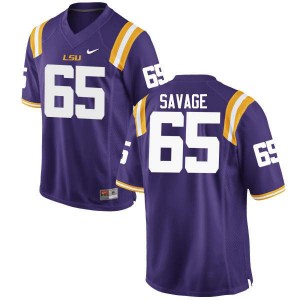 Men's LSU Tigers #65 Jakori Savage Purple High School Jersey 988014-956