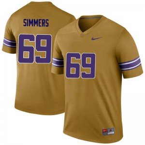 Mens Tigers #69 Turner Simmers Gold Legend NCAA Jersey 350345-233