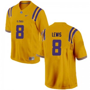 Men Tigers #8 Caleb Lewis Gold Stitched Jerseys 544113-532