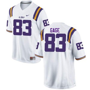 Men's Tigers #83 Russell Gage White University Jerseys 699375-946