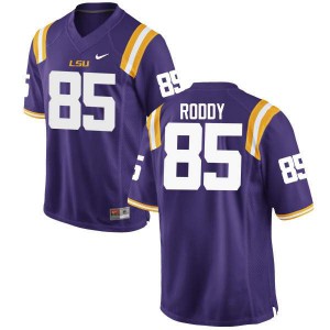 Men's Tigers #85 Caleb Roddy Purple Stitch Jerseys 468261-902