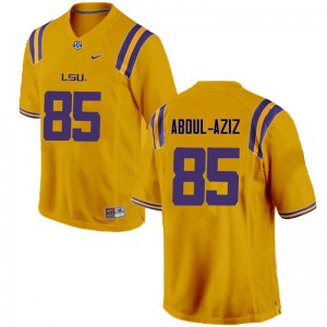 Mens LSU #85 Jamil Abdul-Aziz Gold Official Jerseys 606230-167