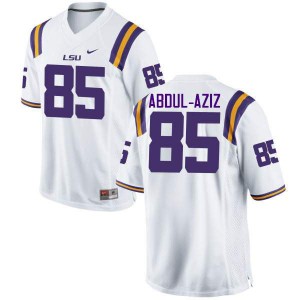 Men's LSU Tigers #85 Jamil Abdul-Aziz White Embroidery Jerseys 633821-741