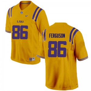 Men's LSU #86 Jazz Ferguson Gold Stitched Jerseys 571277-789