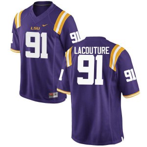 Men LSU Tigers #91 Christian LaCouture Purple Embroidery Jersey 603996-577
