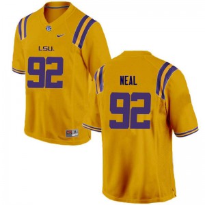 Men LSU #92 Lewis Neal Gold Embroidery Jersey 358197-853