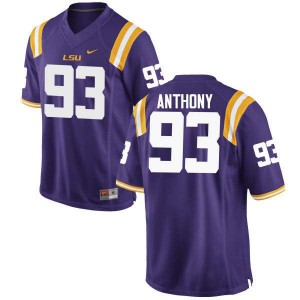 Men's Louisiana State Tigers #93 Andre Anthony Purple NCAA Jersey 235982-764