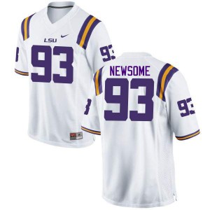Men's Louisiana State Tigers #93 Seth Newsome White Stitch Jersey 619524-258