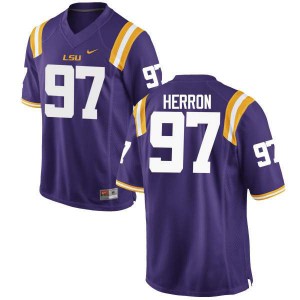 Mens LSU #97 Frank Herron Purple Official Jerseys 219034-937