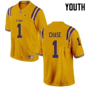 Youth Tigers #1 Ja'Marr Chase Gold Player Jerseys 439537-993