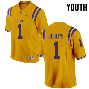 Youth LSU #1 Kelvin Joseph Gold Stitch Jerseys 702223-850