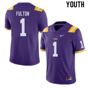 Youth Tigers #1 Kristian Fulton Purple University Jerseys 693655-788