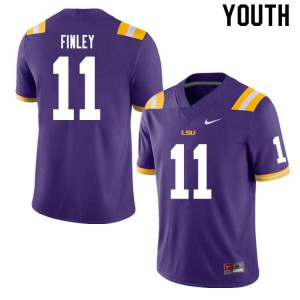 Youth Tigers #11 TJ Finley Purple Official Jerseys 359175-604