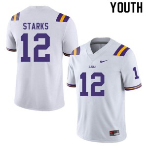 Youth Louisiana State Tigers #12 Donte Starks White College Jersey 782139-237