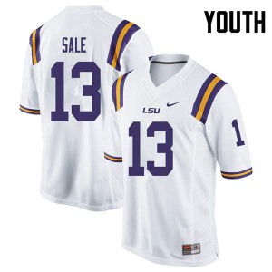 Youth LSU #13 Andre Sale White Stitch Jerseys 458484-338