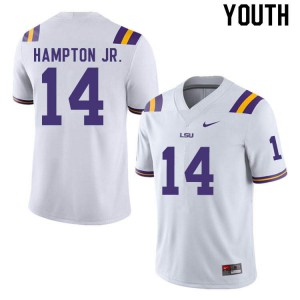 Youth Louisiana State Tigers #14 Maurice Hampton Jr. White College Jerseys 275414-406